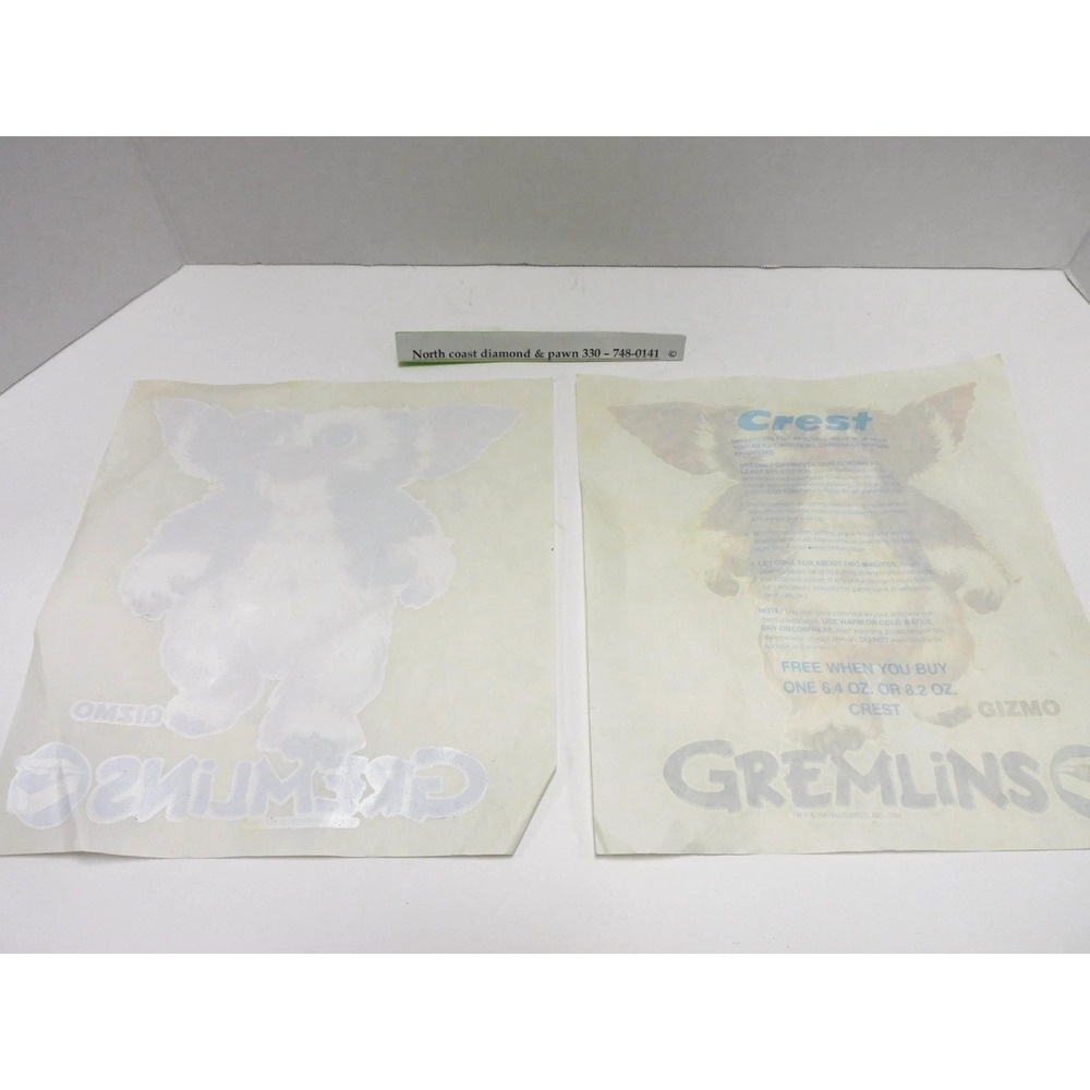 Vintage 1984 Gremlins Gizmo Iron On Transfer Crest Toothpaste Promo JC137